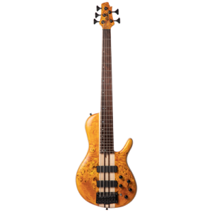 CORT Guitare basse, A5 Plus SC, Amber Open Pore, 5 cordes, Housse