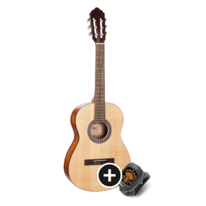 CORT Paquet, Guitare Folk AC200-3/4 Open Pore et Accordeur E310C