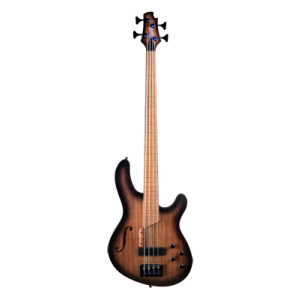 CORT Guitare Basse, B4FL MHPZ, Open Pore Transparent Black Burst, Fret
